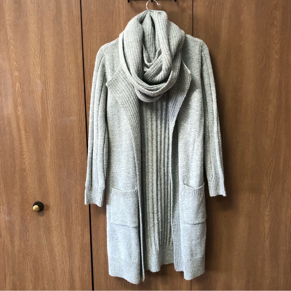 Willow & Clay Cardigan with Attached Infinity Scarf